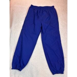 Adidas Mens Blue Track Pants XL Polyester Cotton Blend Elastic Waist & Cuffs